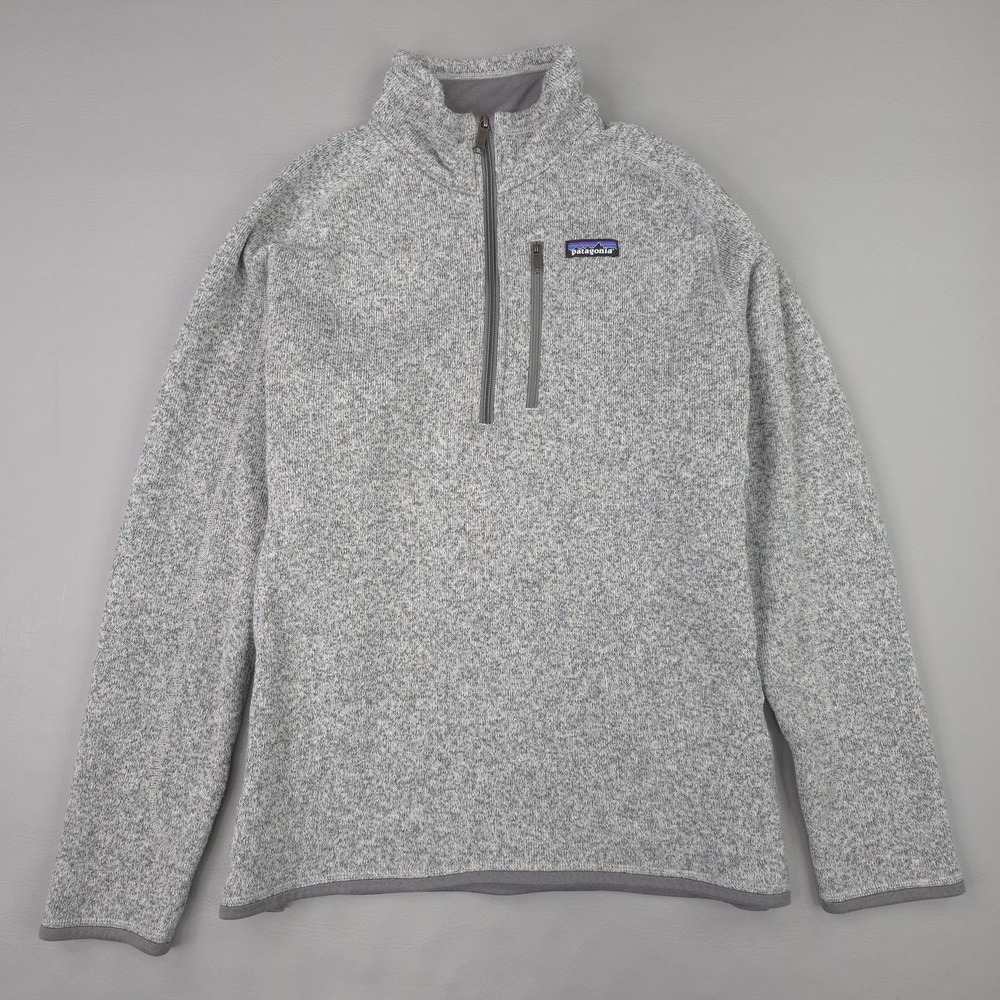 Patagonia Better Sweater 1/4 Zip Pullover Mens Large Gray Heather Fleece Knit